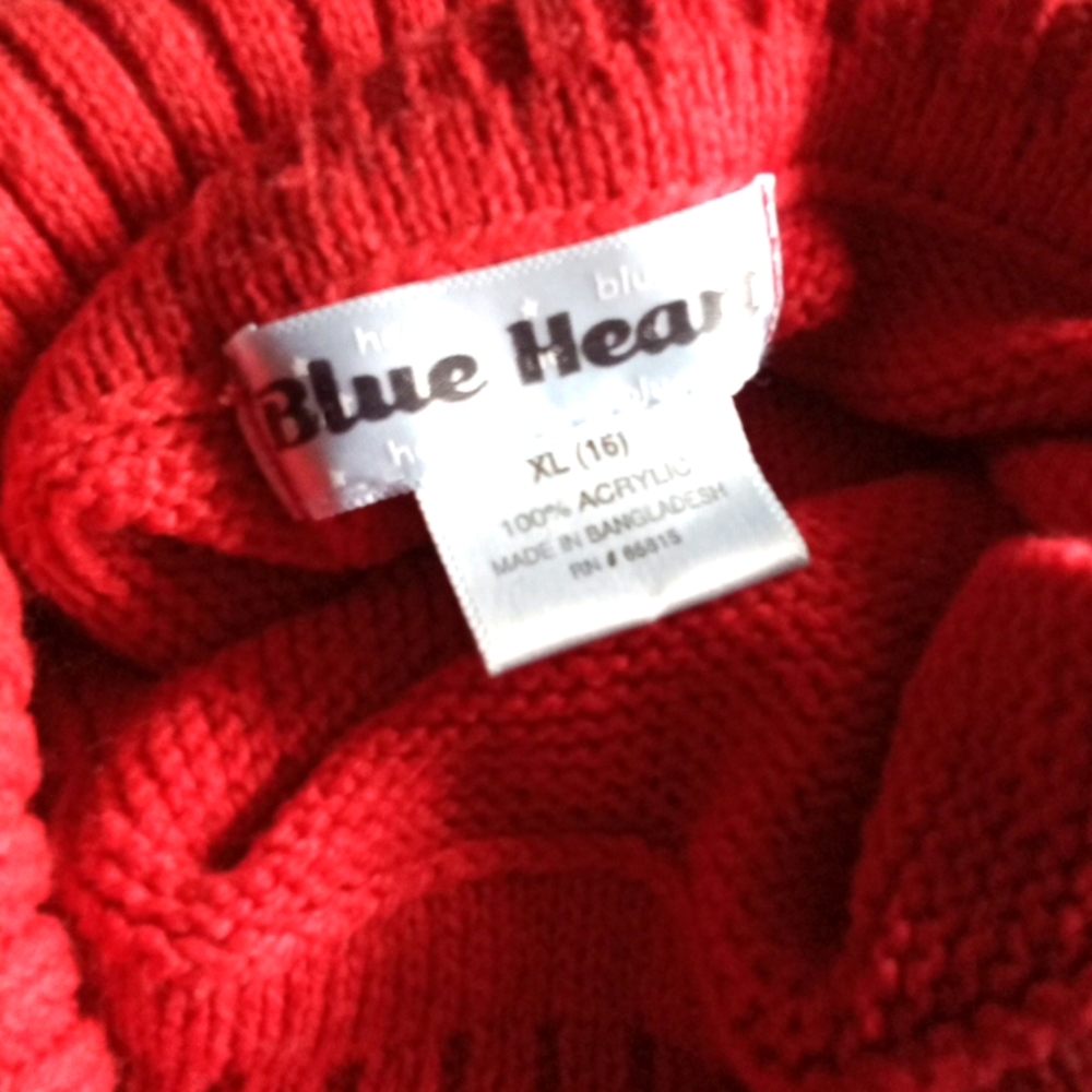 Blue Heart 6 button sweater dress XL(16)